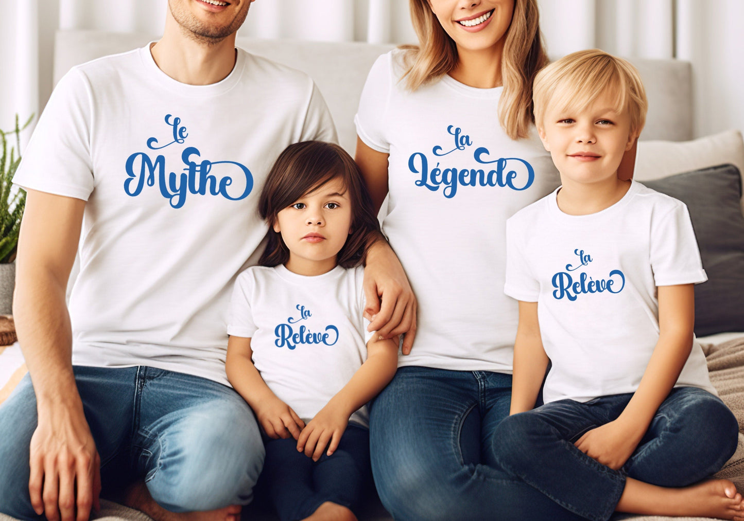 T-shirt famille assorti, Portrait famille, Cadeau famille
