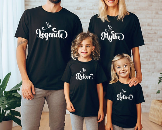 T-shirt famille assorti, Portrait famille, Cadeau famille