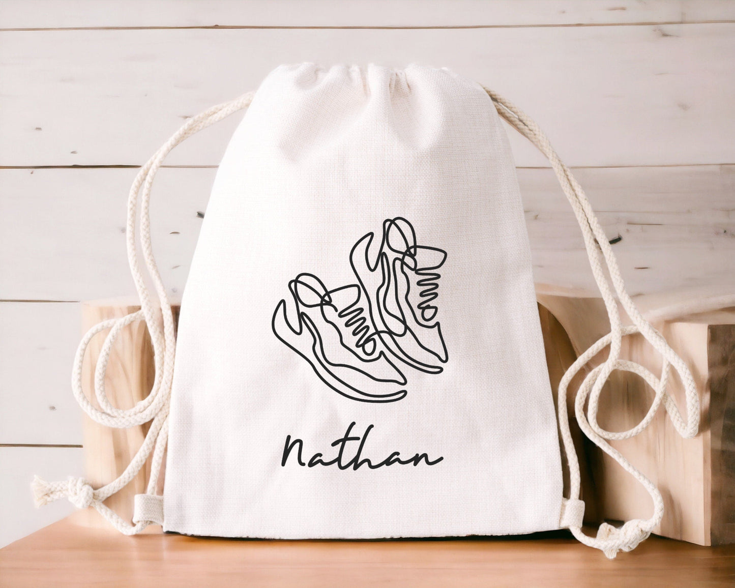Sac à dos à cordon, Sac à dos personnalisé prénom, Sac chaussures