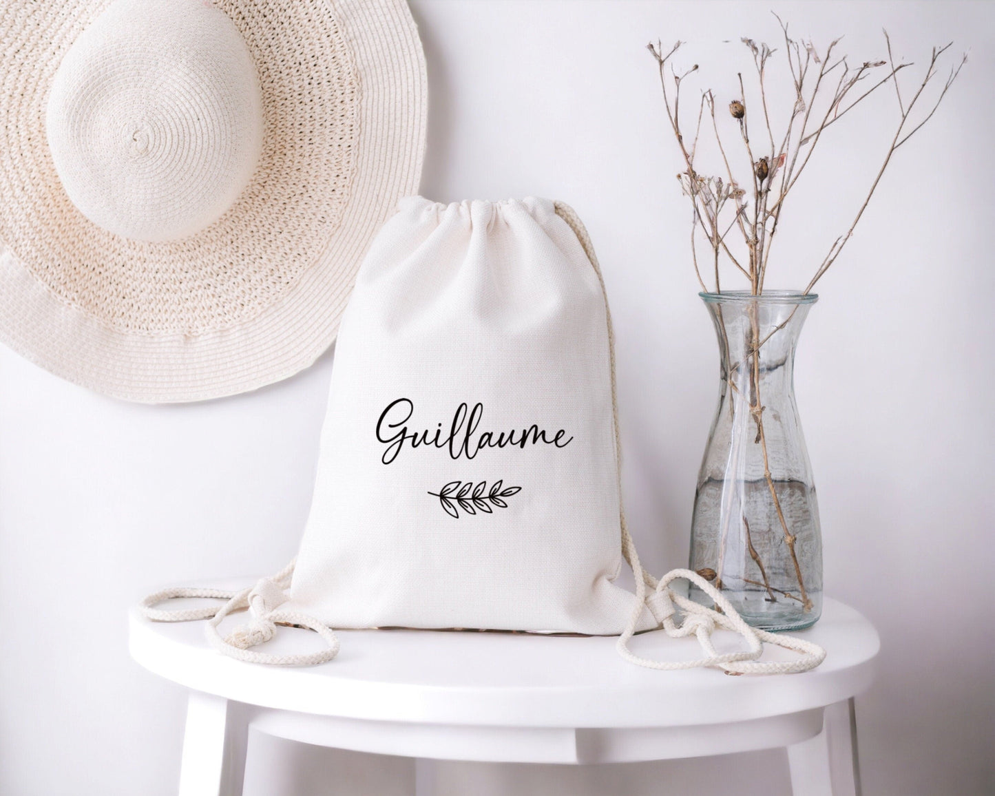 Sac à dos à cordon, Sac à dos personnalisé prénom, Sac à dos enfant,