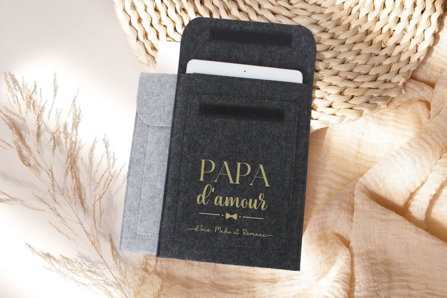 Housse personnalisé en feutrine, Housse tablette, Pochette à livre
