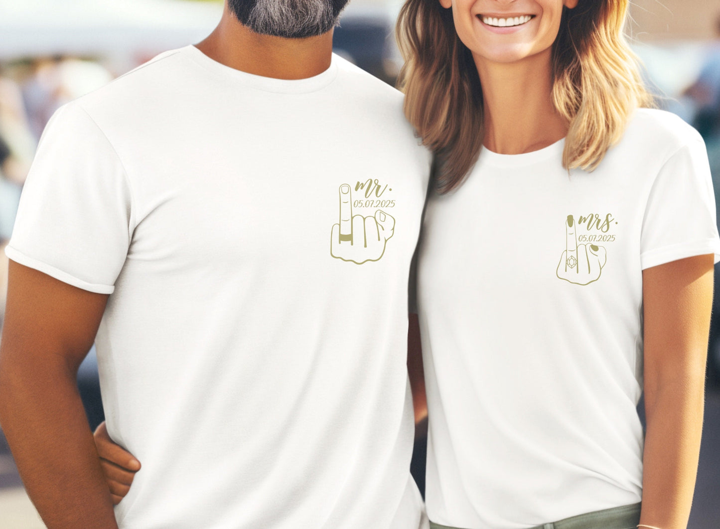 T-shirt de couple assorti Mr et Mme, T-shirt couple mariage