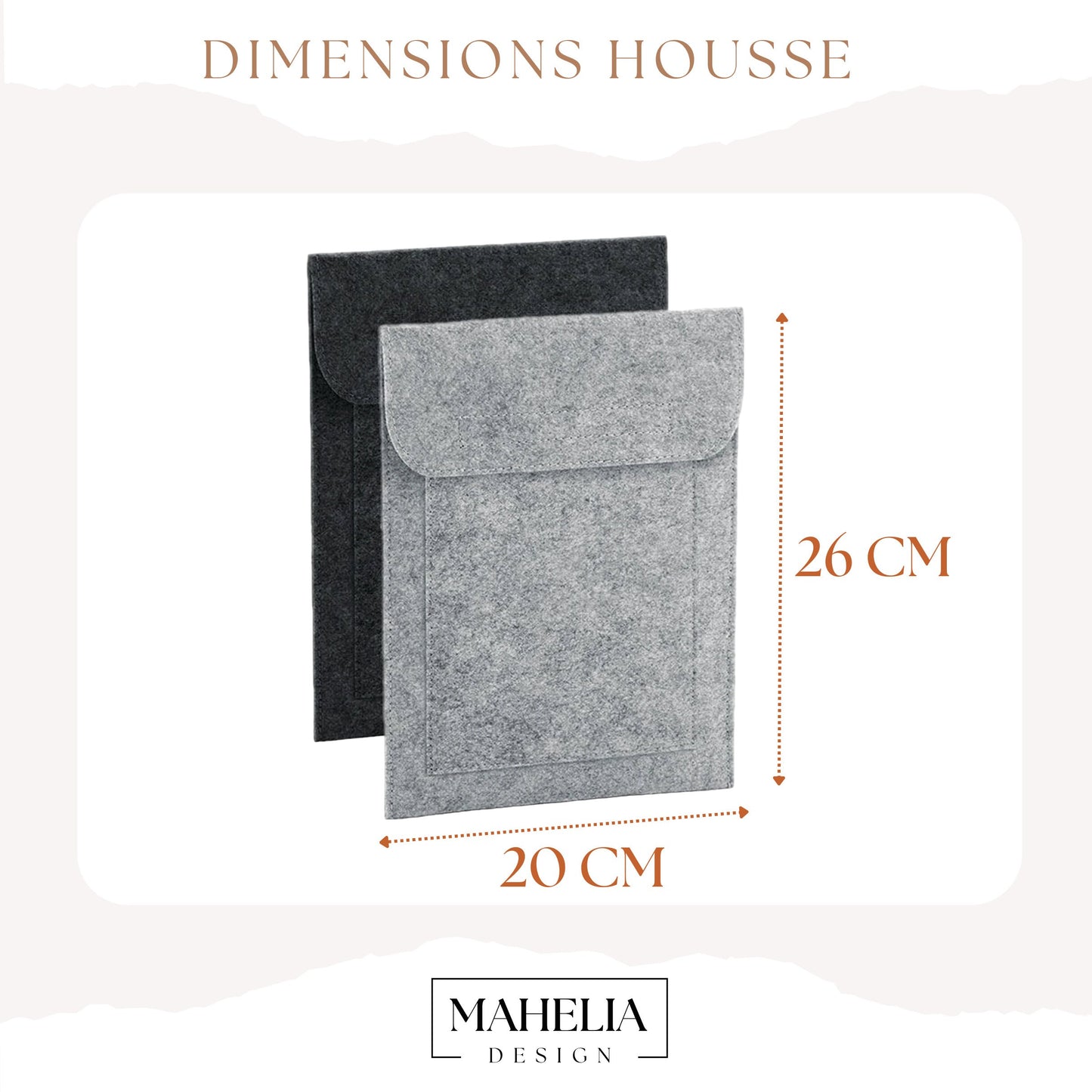 Housse personnalisé en feutrine, Housse tablette, Etui liseuse