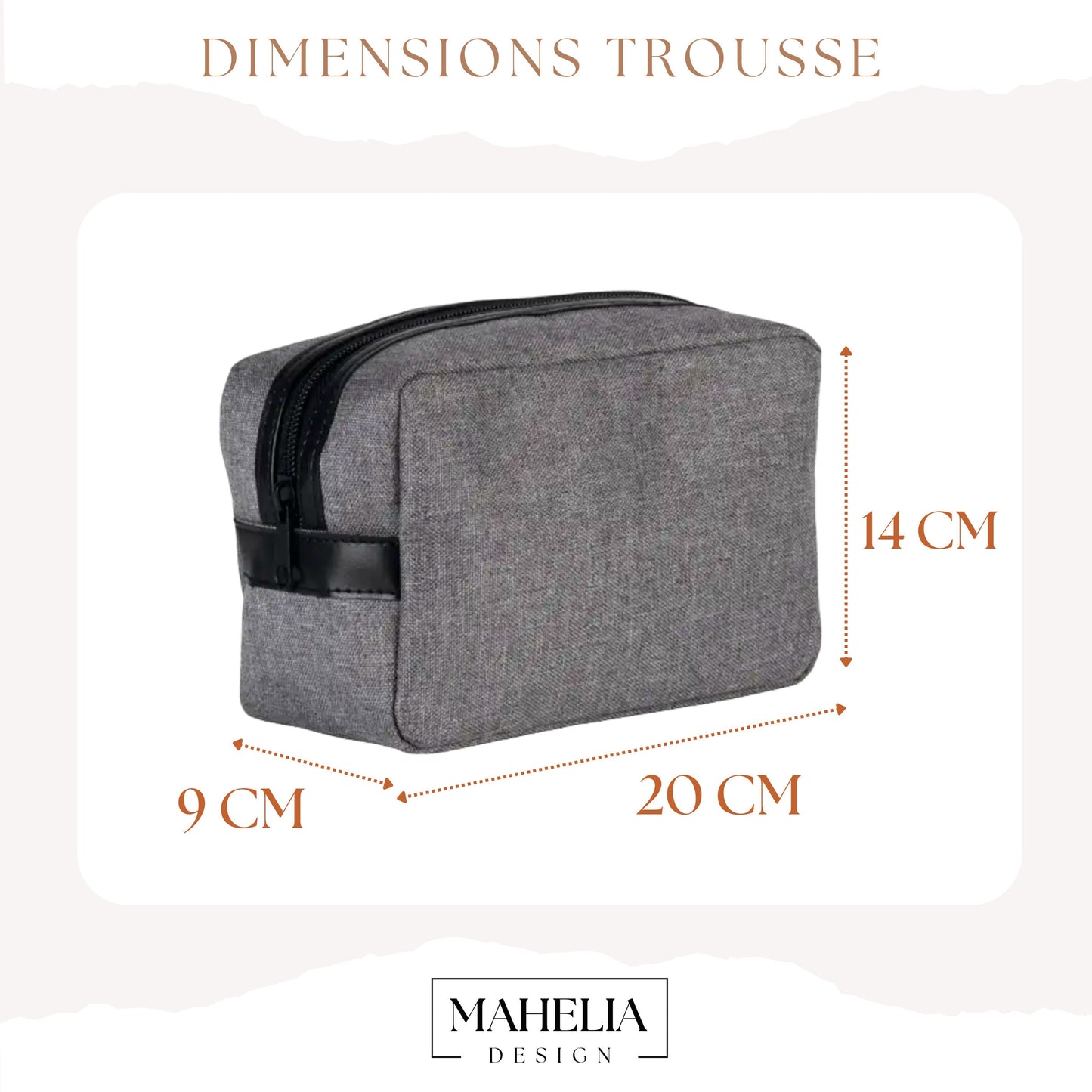Trousse toilette homme personnalisée "Monsieur" nom & date – Cadeau mariage – Cadeau marié