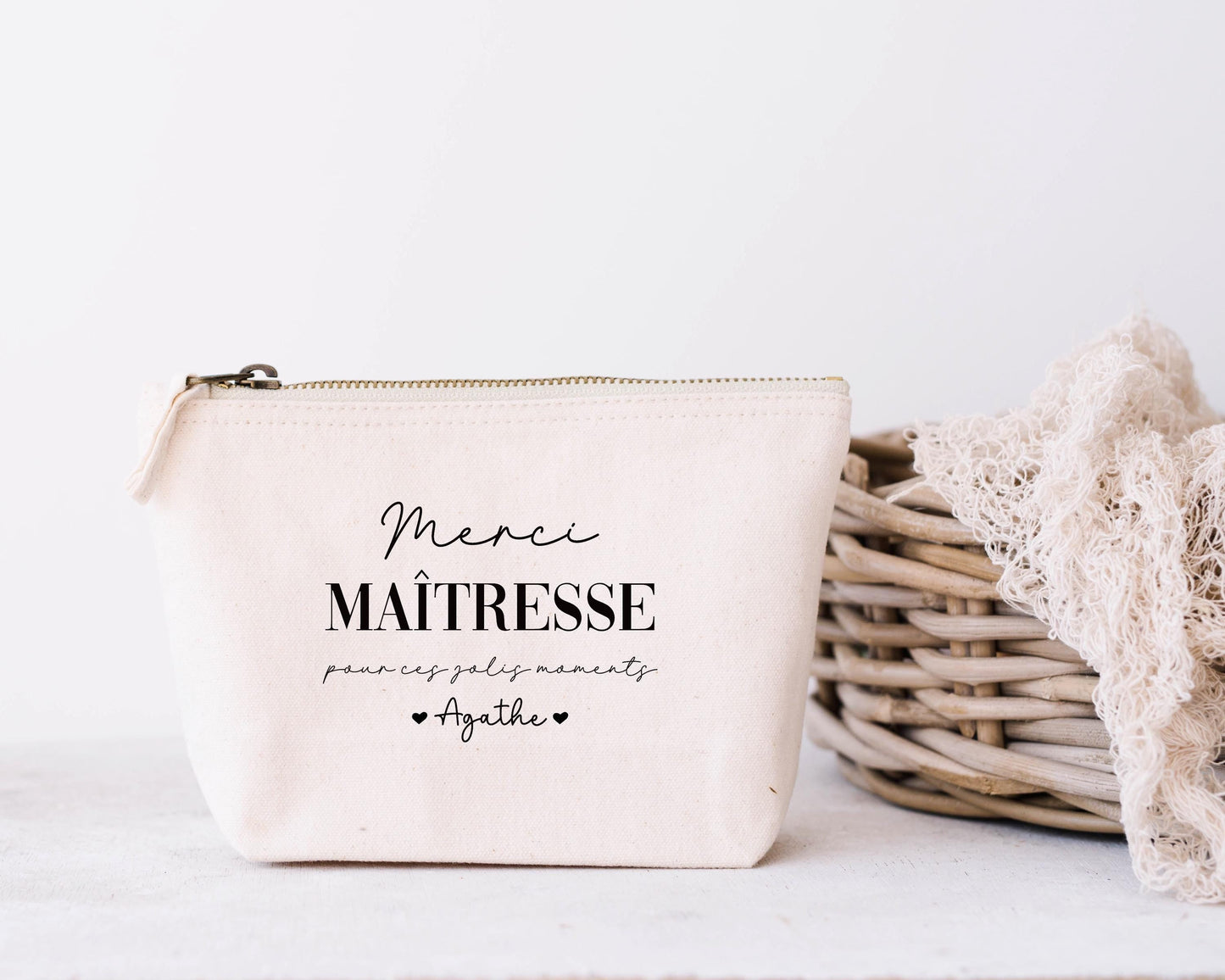 Trousse personnalisée, Cadeau nounou, Cadeau maîtresse, Prénom enfant