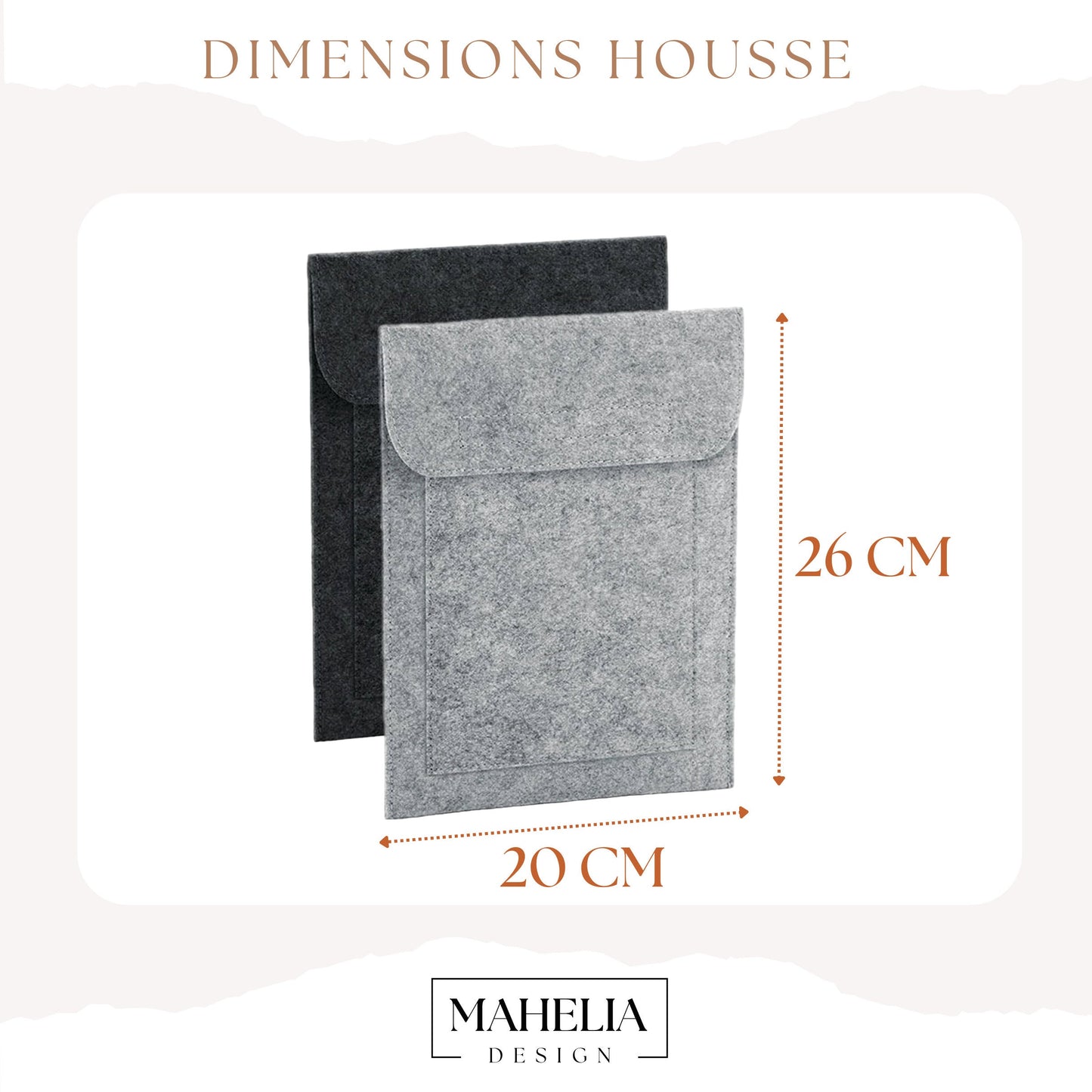 Housse personnalisé en feutrine, Housse tablette, Etui liseuse
