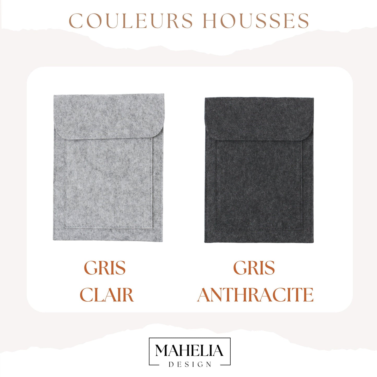 Housse personnalisé en feutrine, Housse tablette, Pochette à livre