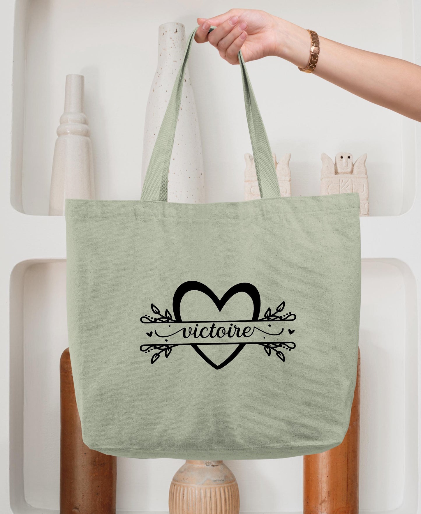 Cabas Personnalisé en coton, Sac coton , Sac fourre-tout, Sac prénom