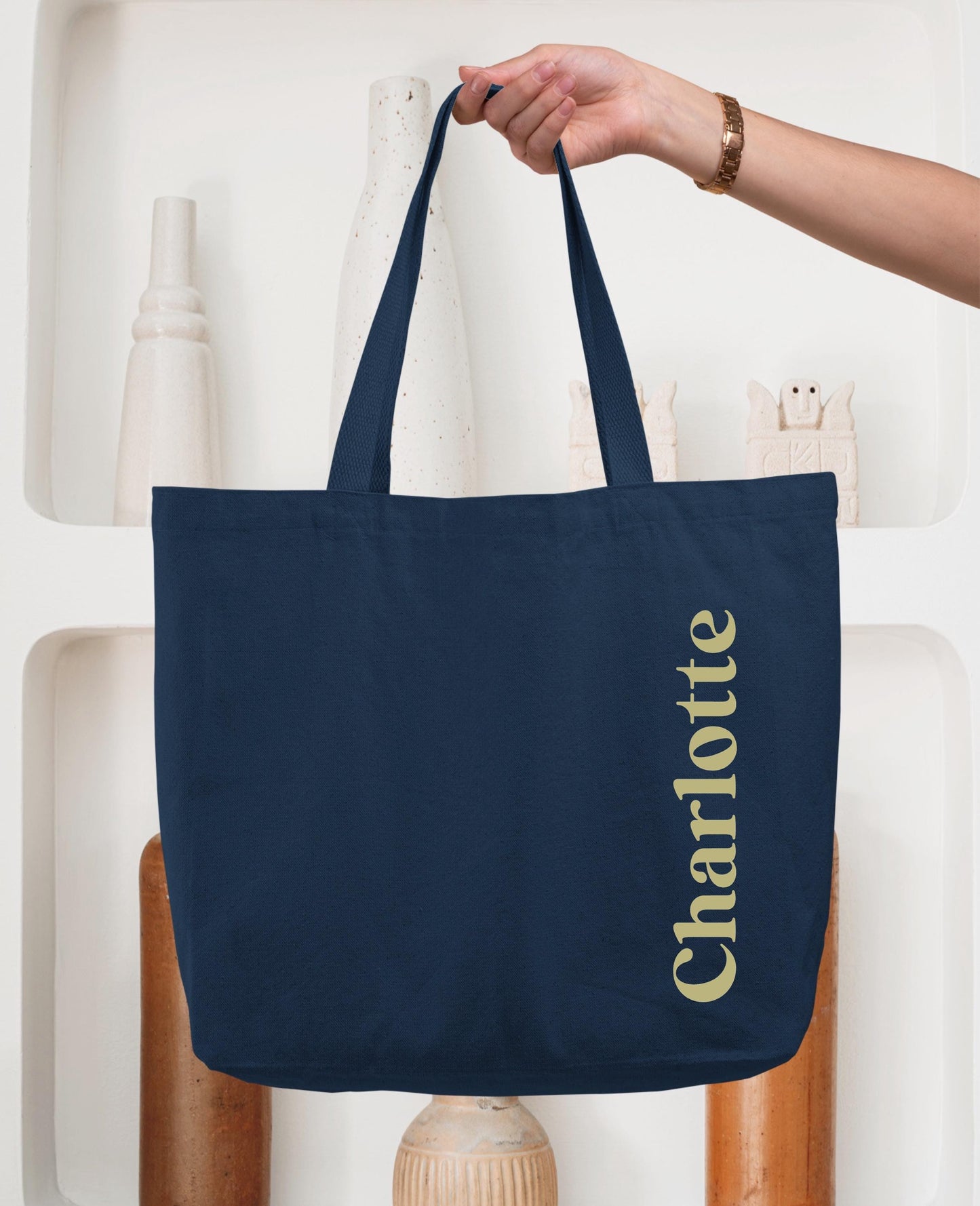 Cabas Personnalisé en coton, Sac coton , Sac fourre-tout, Sac prénom