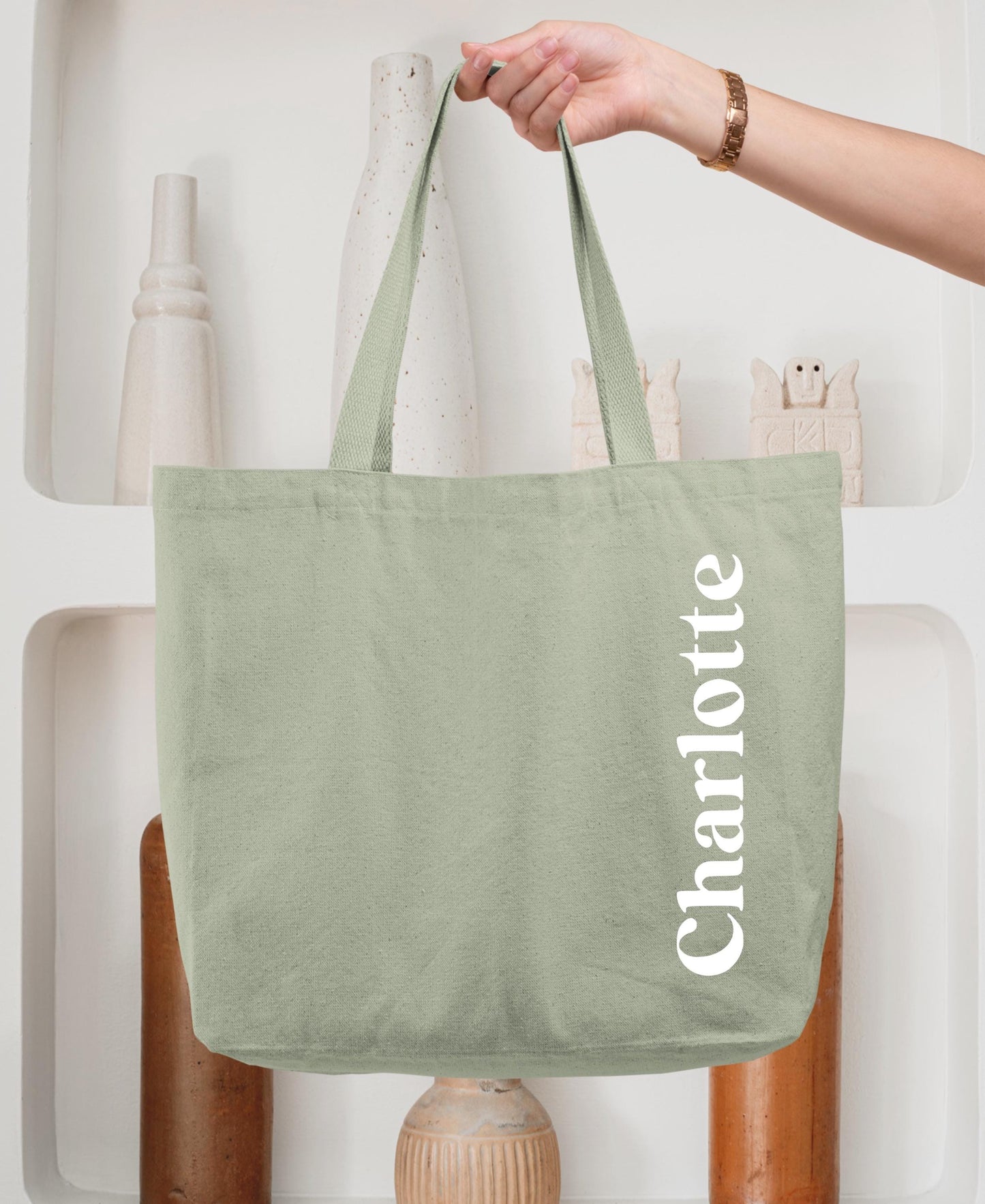 Cabas Personnalisé en coton, Sac coton , Sac fourre-tout, Sac prénom