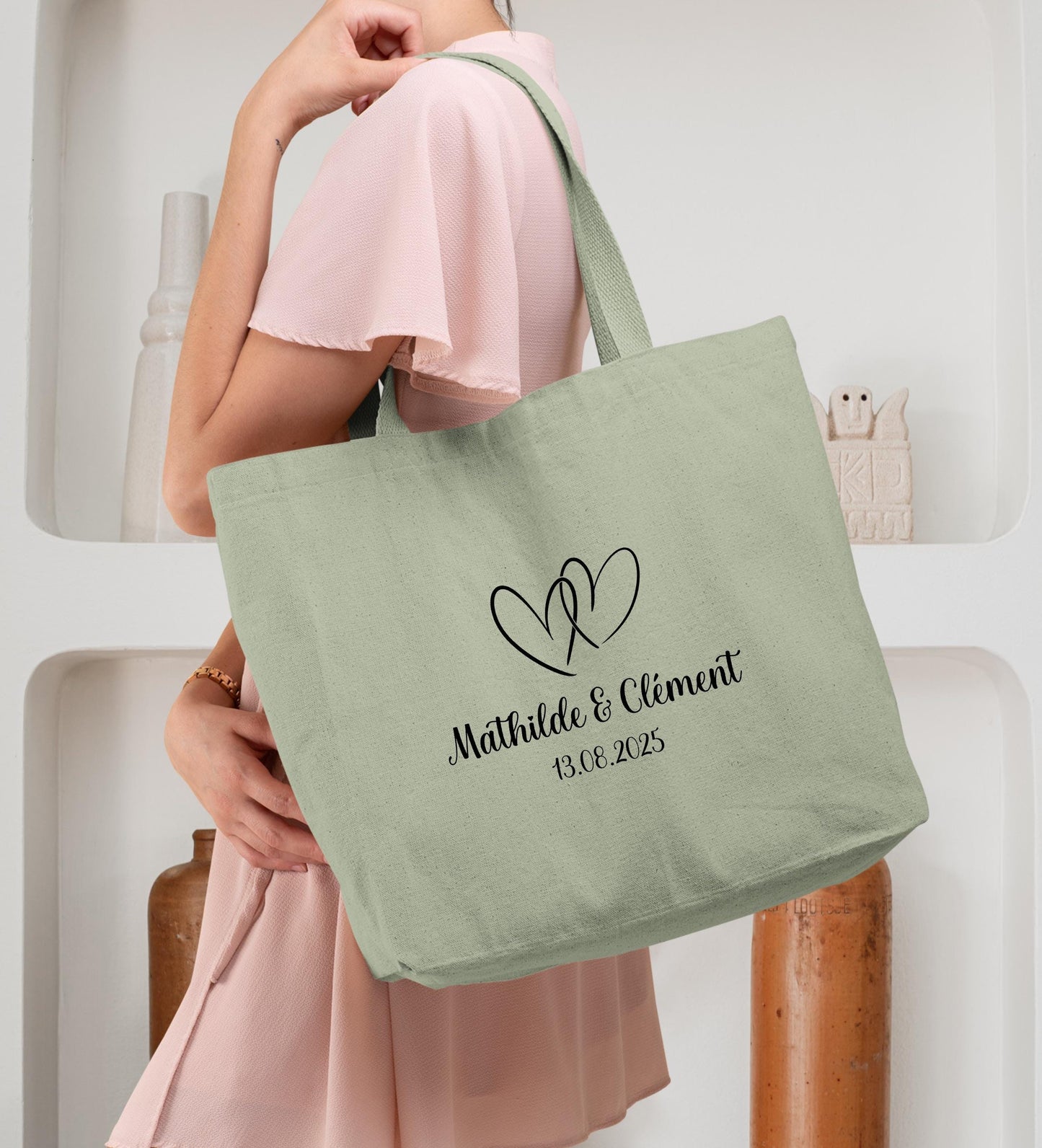 Cabas Personnalisé en coton, Sac fourre-tout, Cabas mariage, Cabas EVJF