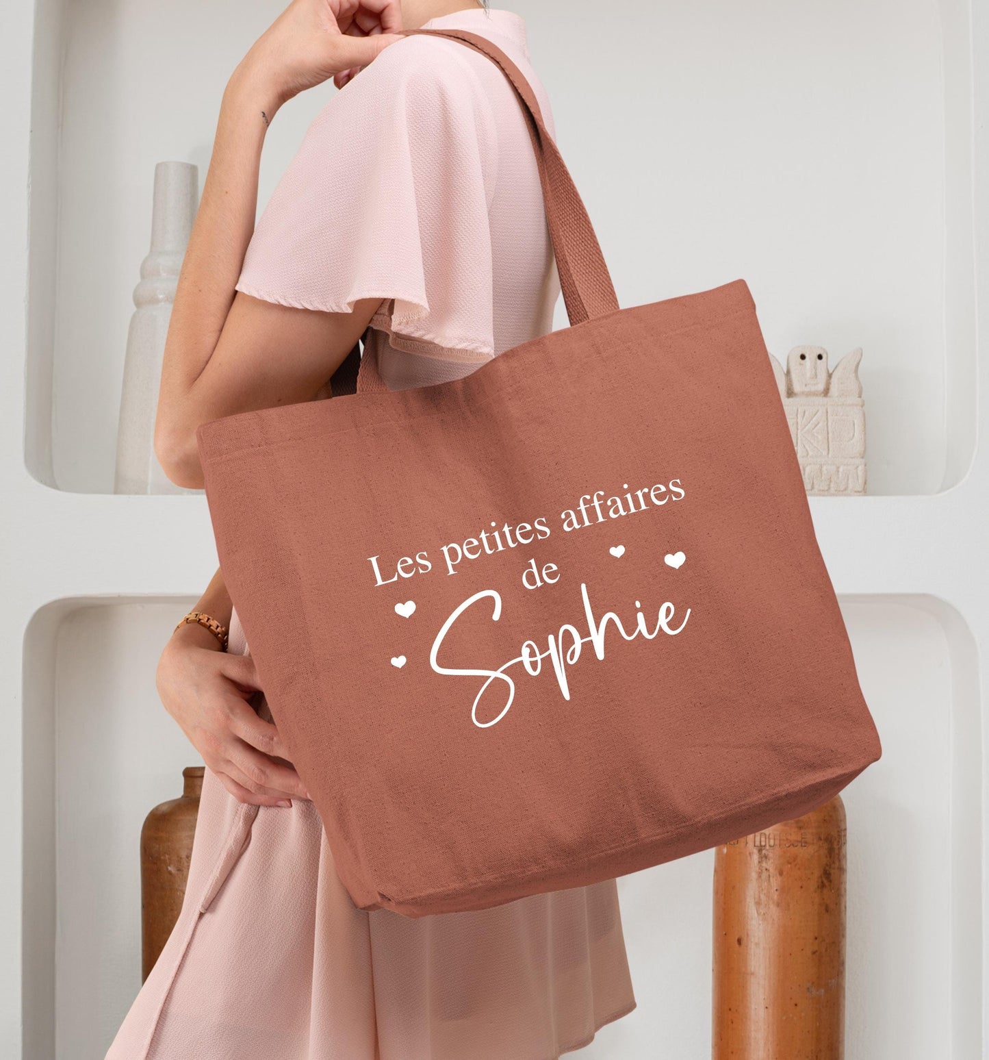 Cabas Personnalisé en coton, Sac coton , Sac fourre-tout, Sac prénom