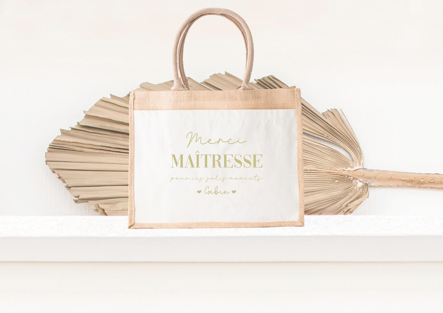 Sac en jute personnalisé, Prénom enfant, Cadeau nounou, Cadeau maîtresse, Cadeau ATSEM