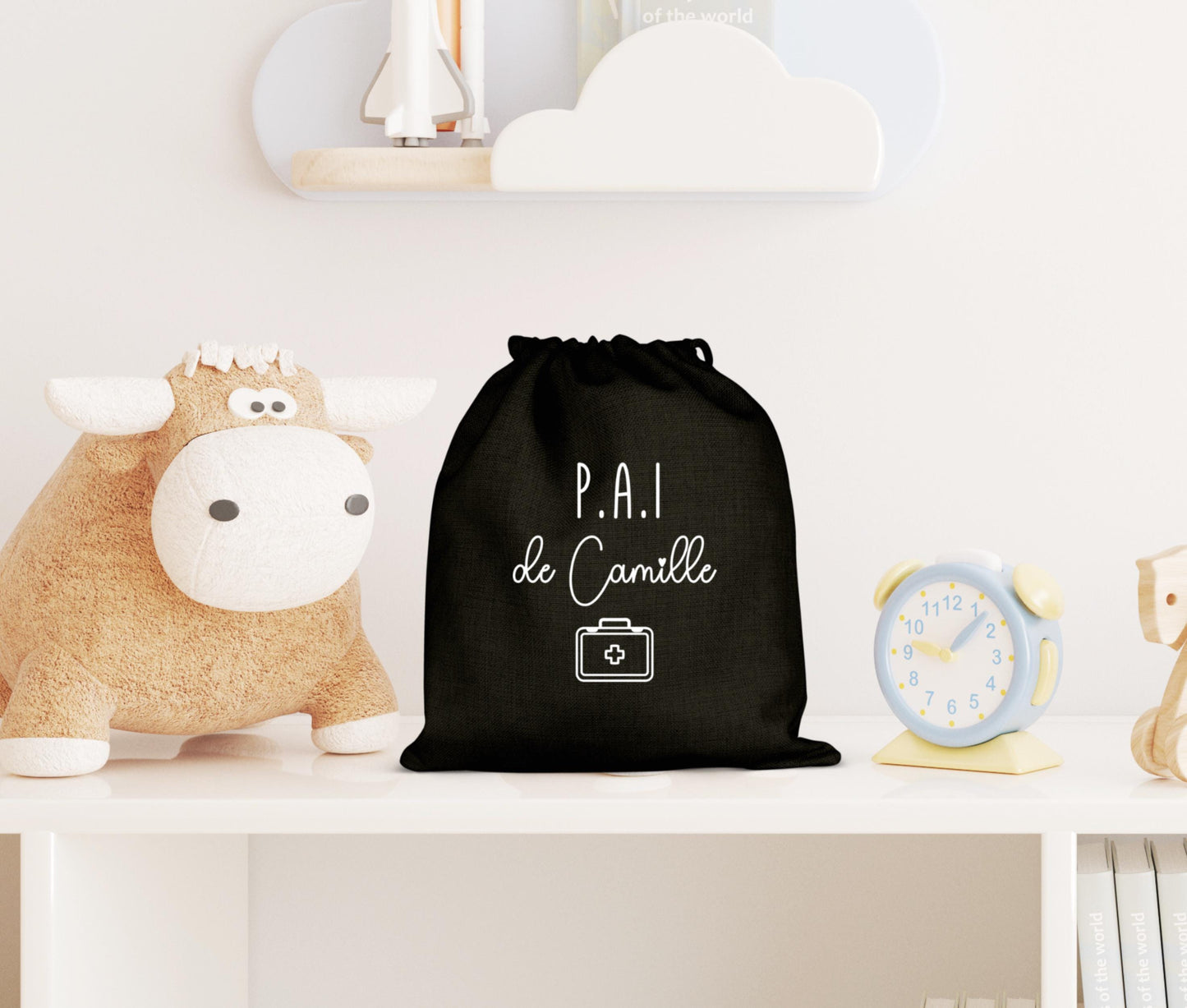 Pochon enfant personnalisé, Sac cordons, Pochon prénom,