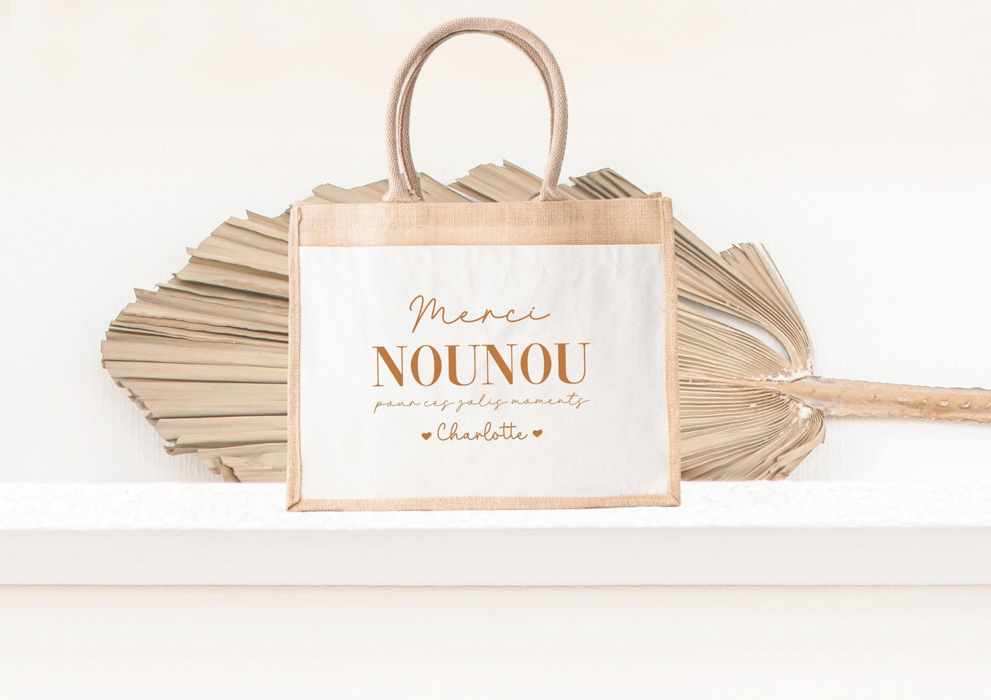 Sac en jute personnalisé, Prénom enfant, Cadeau nounou, Cadeau maîtresse, Cadeau ATSEM