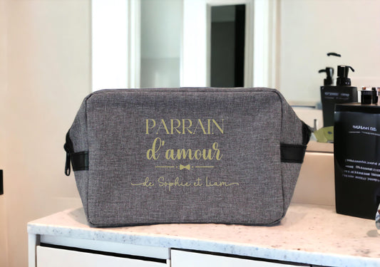 Trousse de Toilette Homme, Cadeau parrain, Cadeau personnalisé, Accessoire homme
