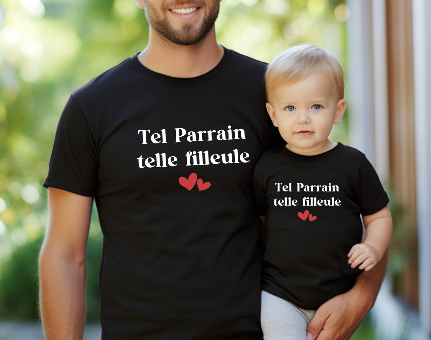 T-shirt parrain, Cadeau parrain, Cadeau filleule, Cadeau filleul, Idée Cadeau Baptême