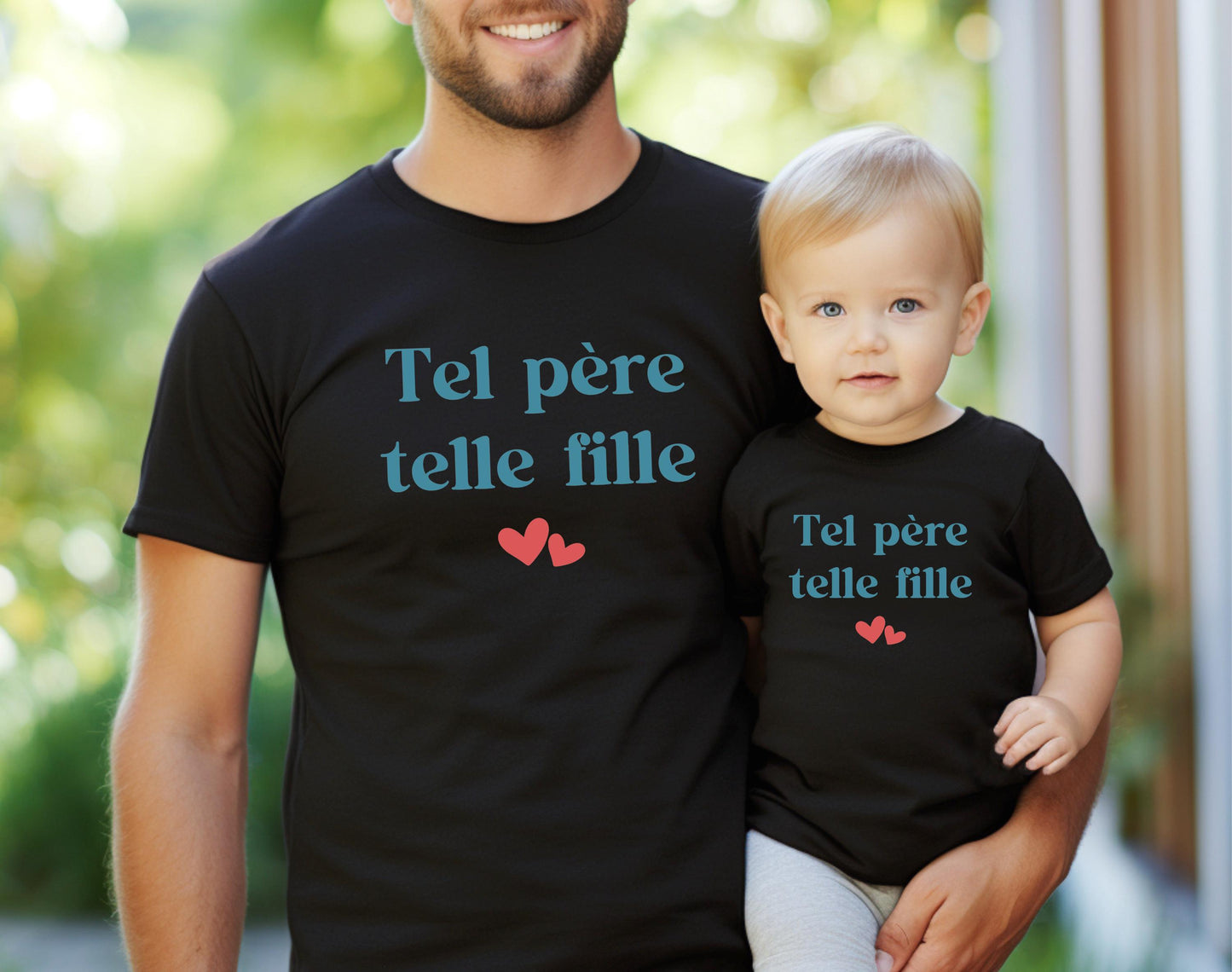 T-shirt assorti père et fille, Ensemble famille, Cadeau original