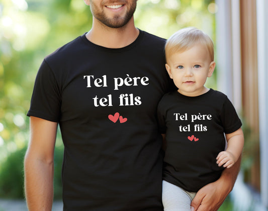 T-shirt assorti père et fils, Ensemble famille, Cadeau original
