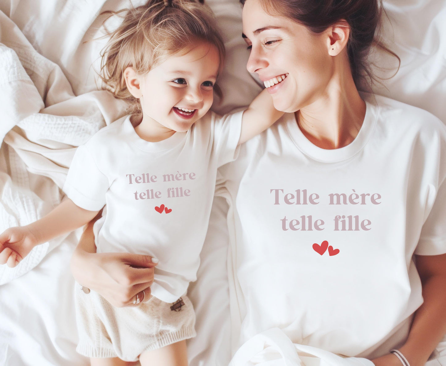 T-shirt assorti mère et fille, Ensemble famille, Cadeau original