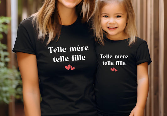 T-shirt assorti mère et fille, Ensemble famille, Cadeau original