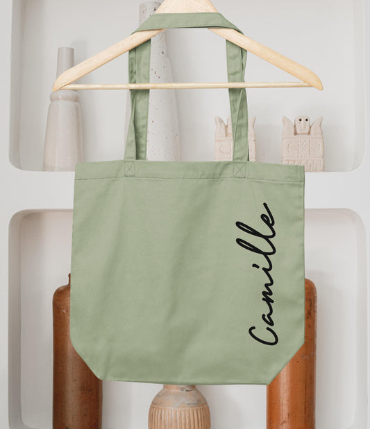 Cabas Personnalisé en coton, Sac coton , Sac fourre-tout, Sac prénom