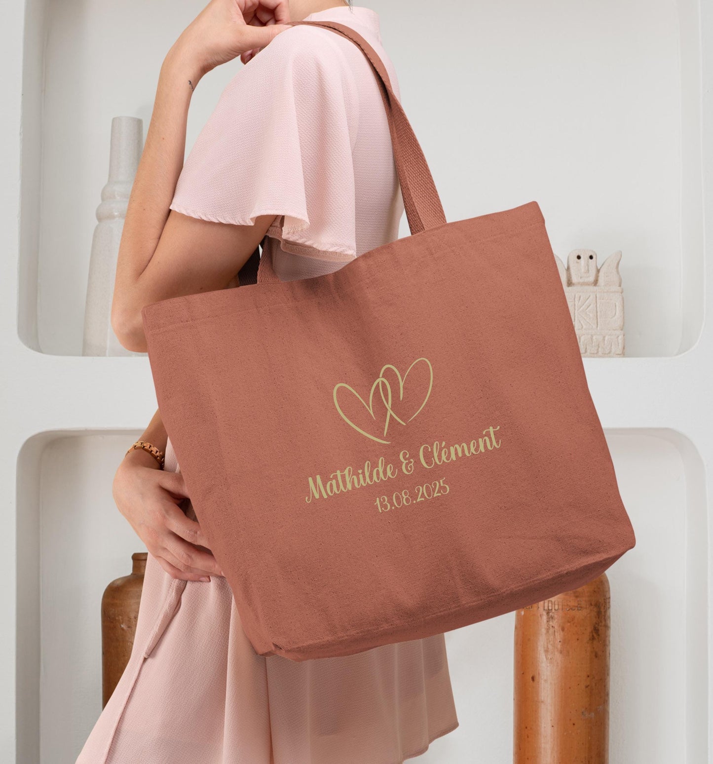 Cabas Personnalisé en coton, Sac fourre-tout, Cabas mariage, Cabas EVJF