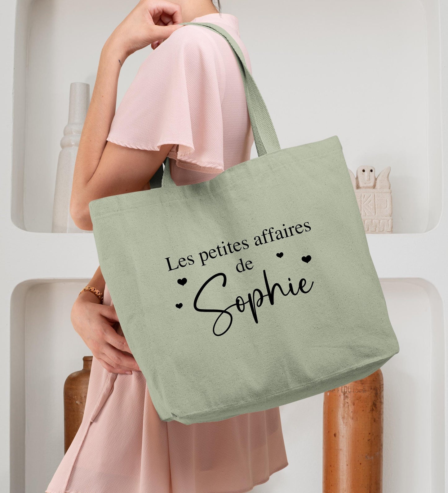 Cabas Personnalisé en coton, Sac coton , Sac fourre-tout, Sac prénom