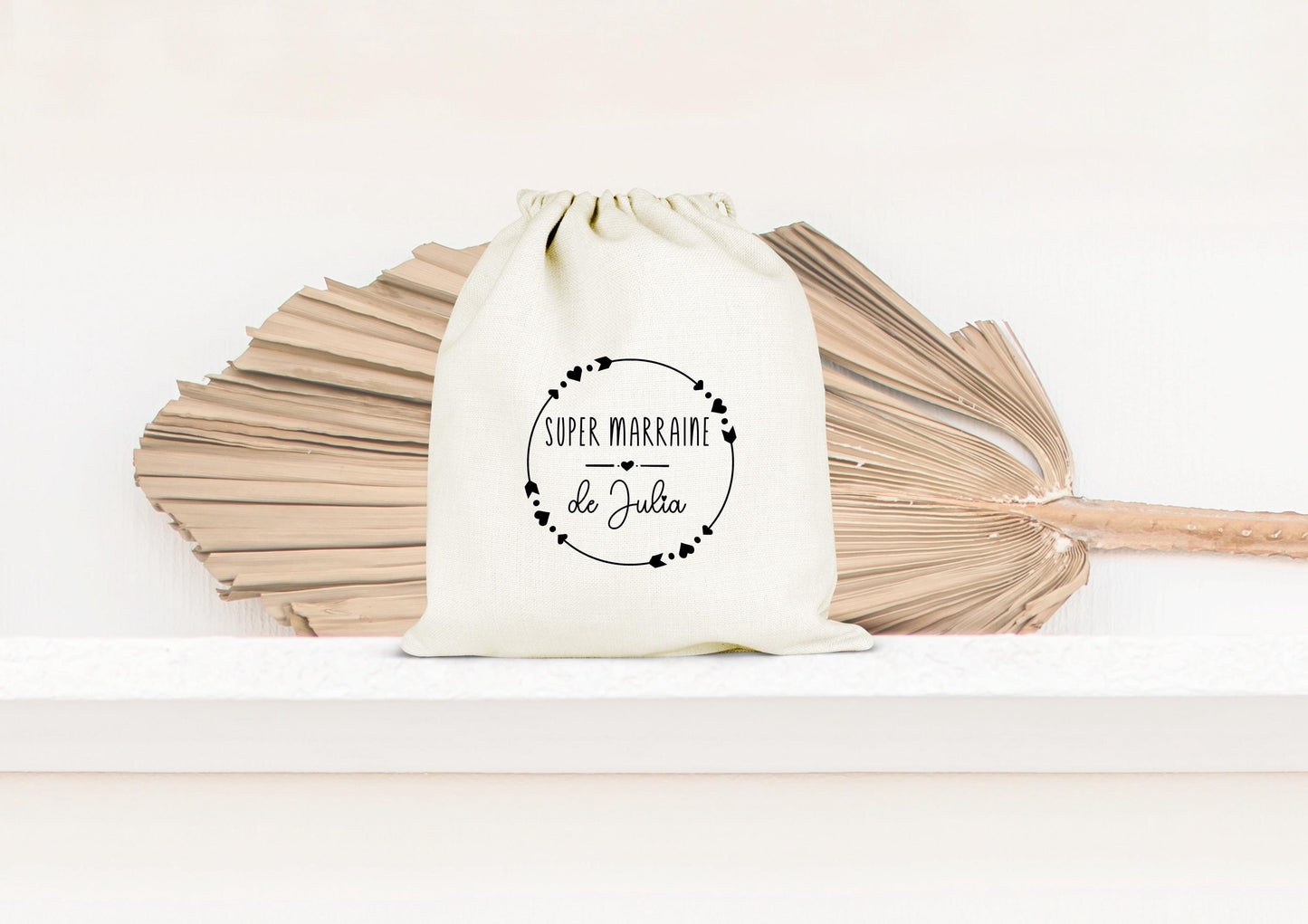 Sac de rangement, Pochon personnalisé, Cadeau Marraine