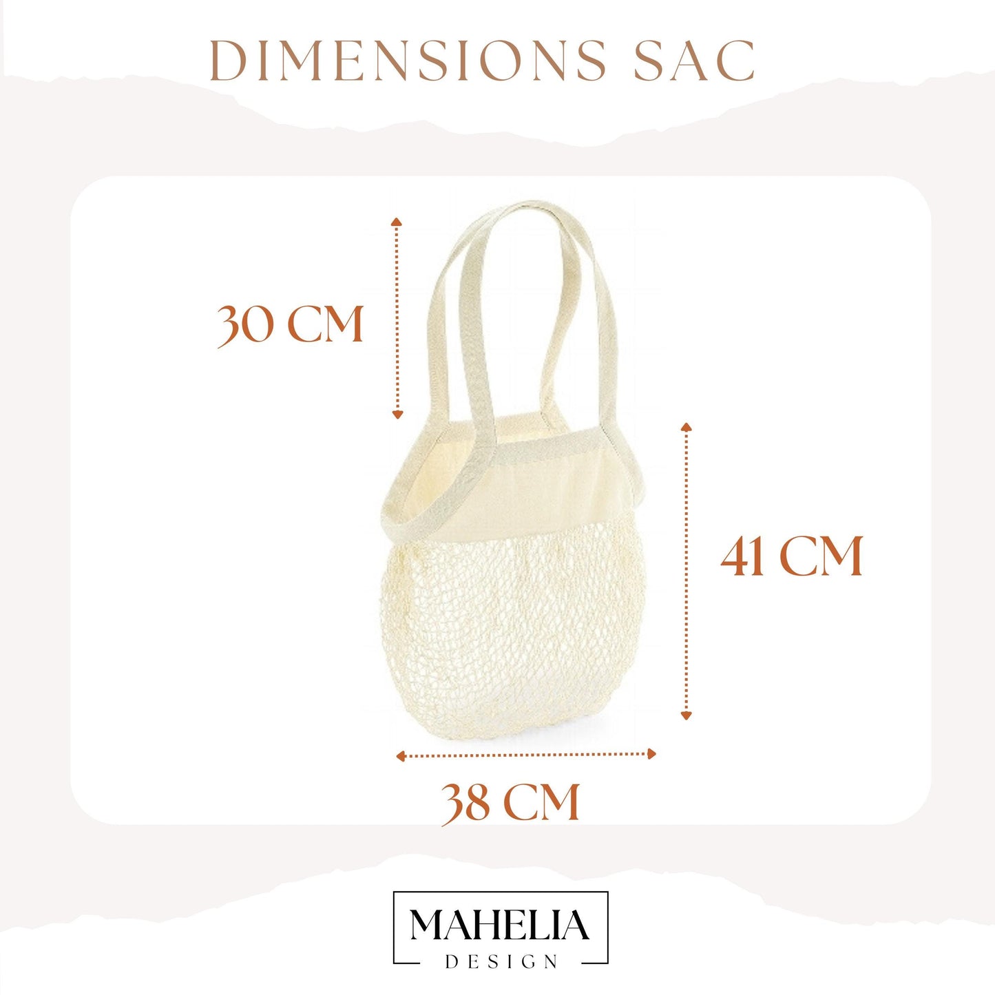 Sac Filet Personnalisé en coton, Sac courses