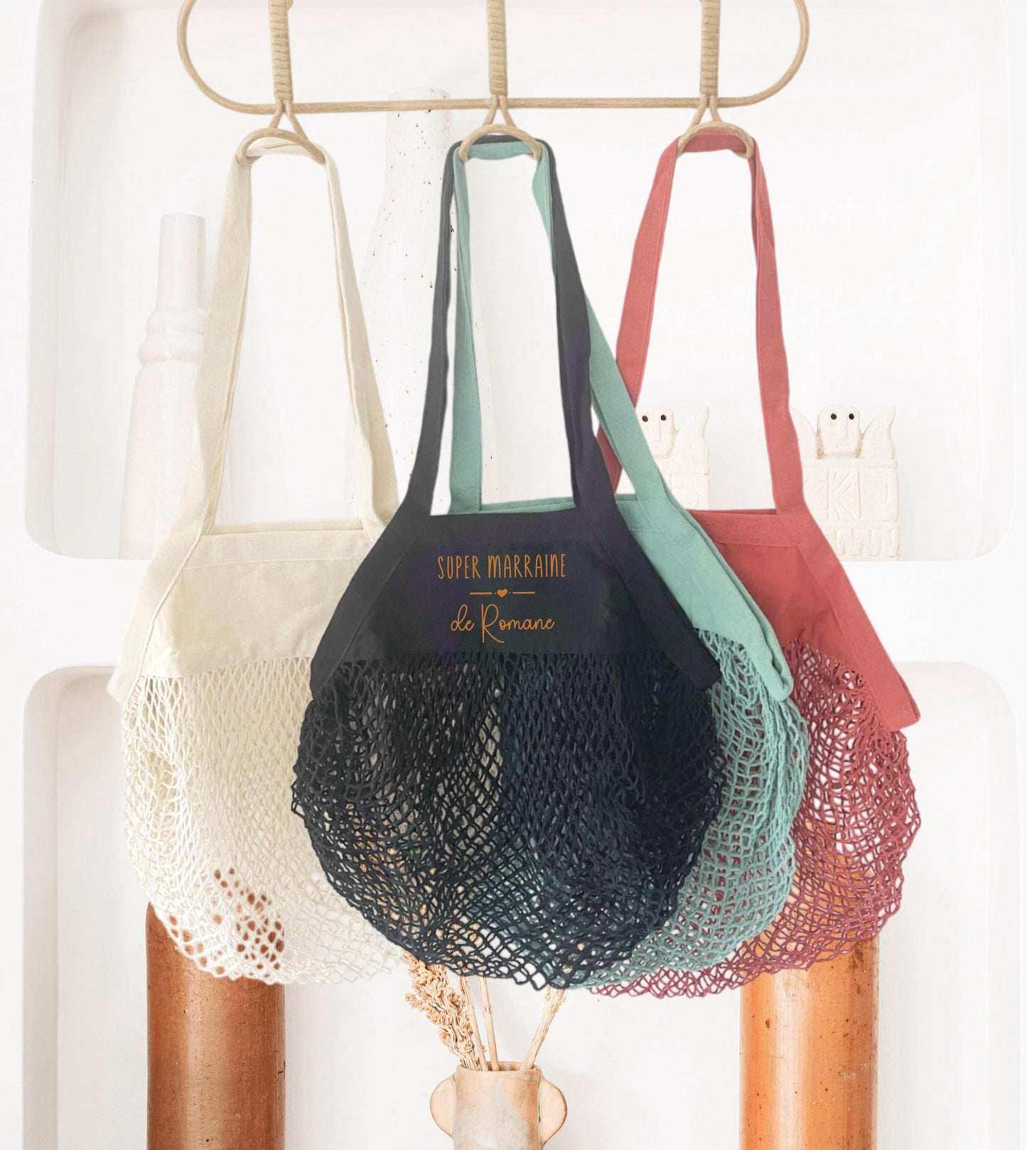 Sac Filet Personnalisé en coton, Sac courses