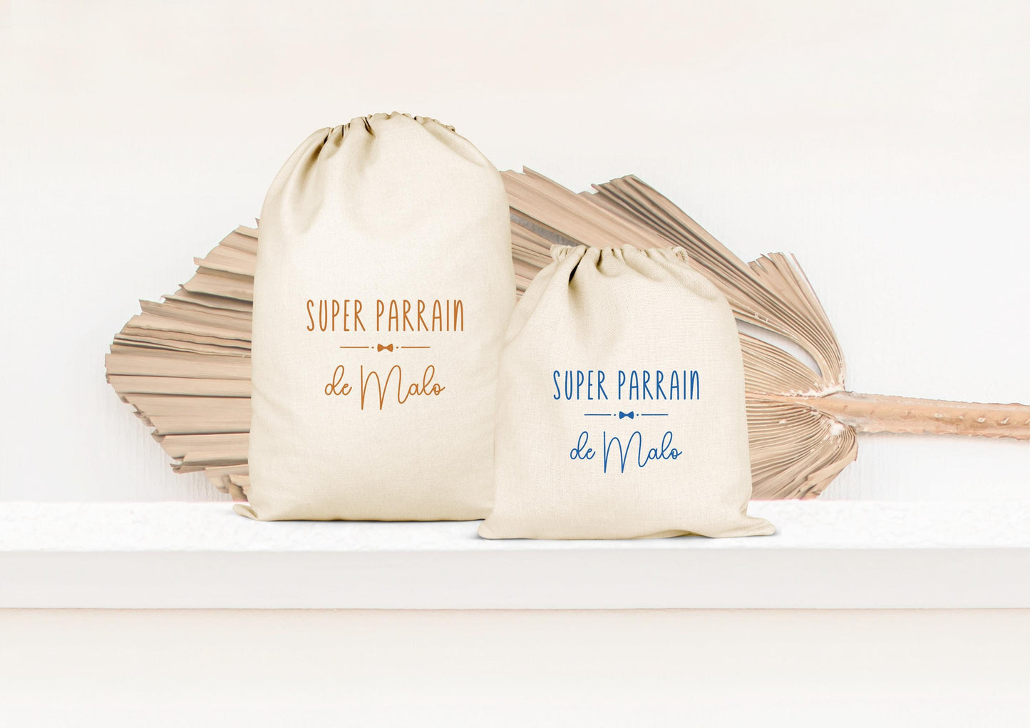 Sac de rangement, Pochon personnalisé, Cadeau Parrain