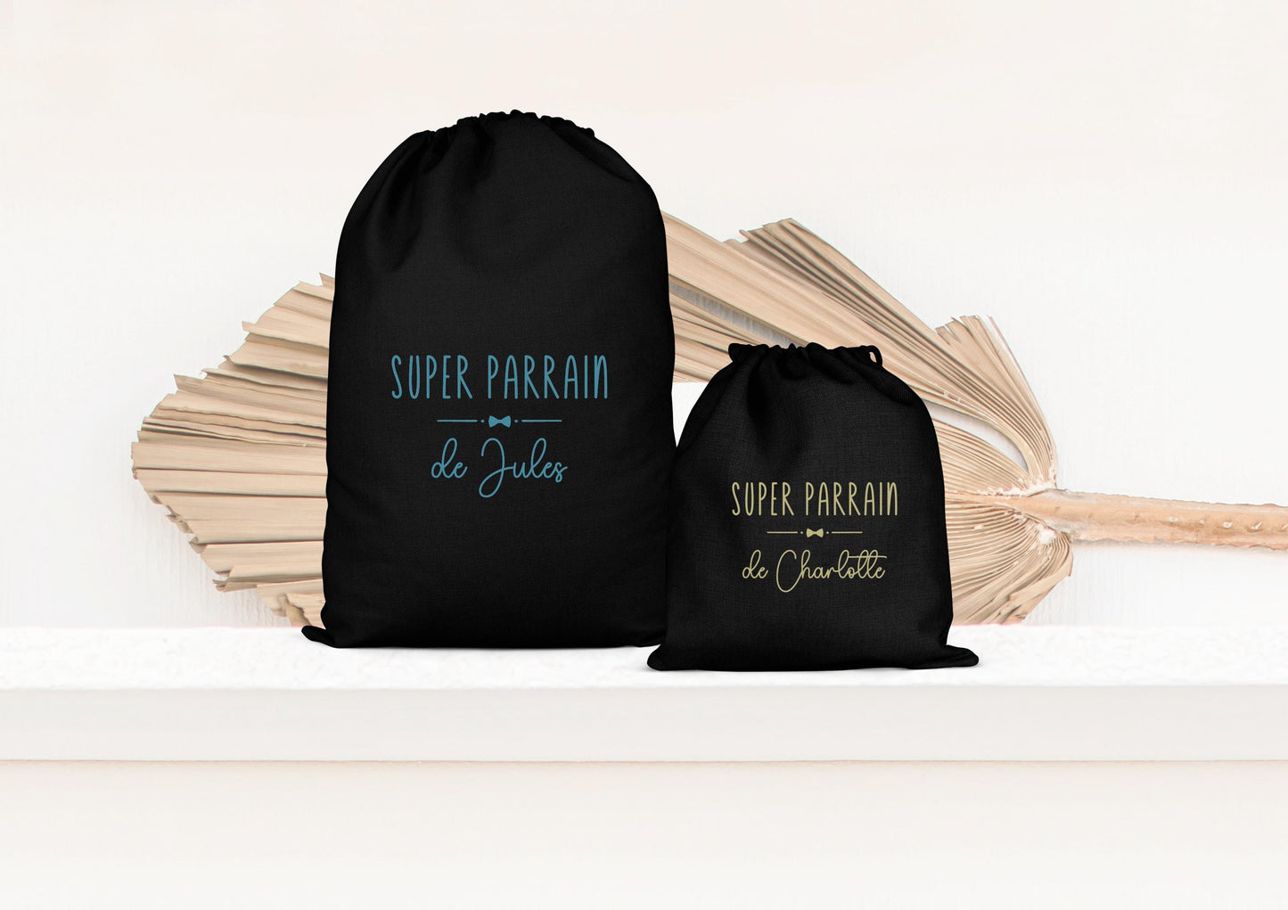 Sac de rangement, Pochon personnalisé, Cadeau Parrain