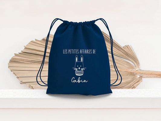 Sac à dos enfant, Sac à dos enfant personnalisé maternelle, Sac enfant lapin, Sac à dos à cordon