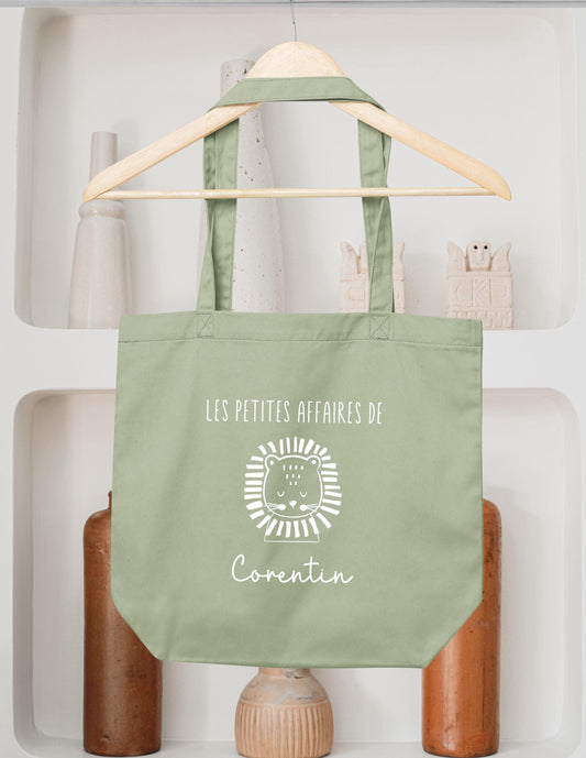 Cadeau personnalisé enfant, Sac fourre-tout lion prénom, Cabas Les petites affaires de, Sac personnalisé enfant, Cadeau naissance original