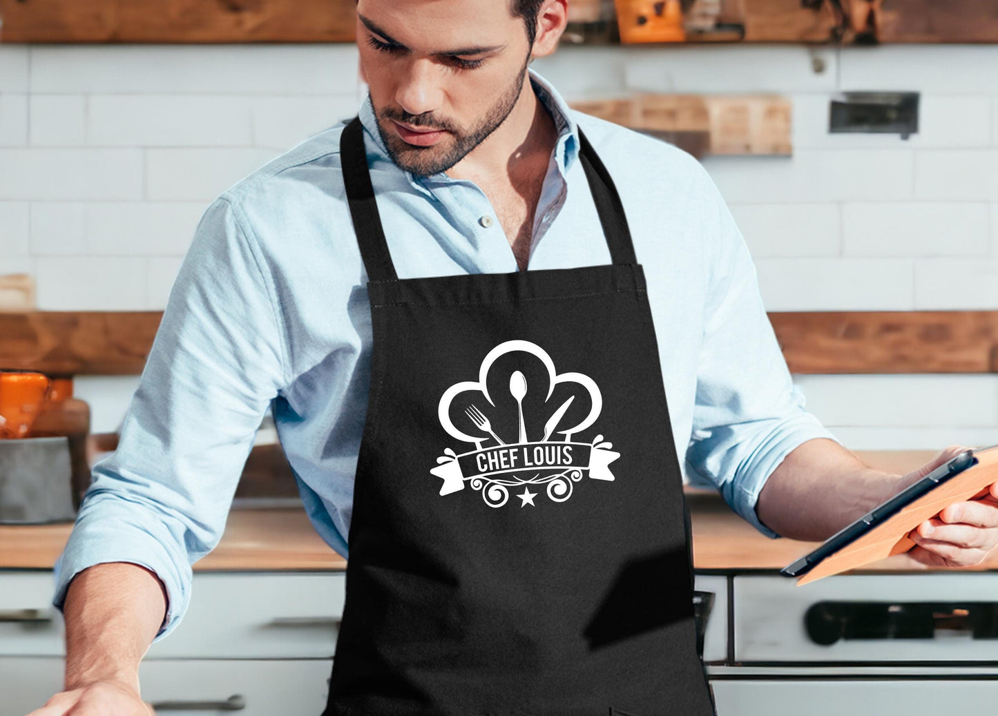 Tablier de cuisine personnalisé avec prénom, Cadeau de cuisine, Cadeau original