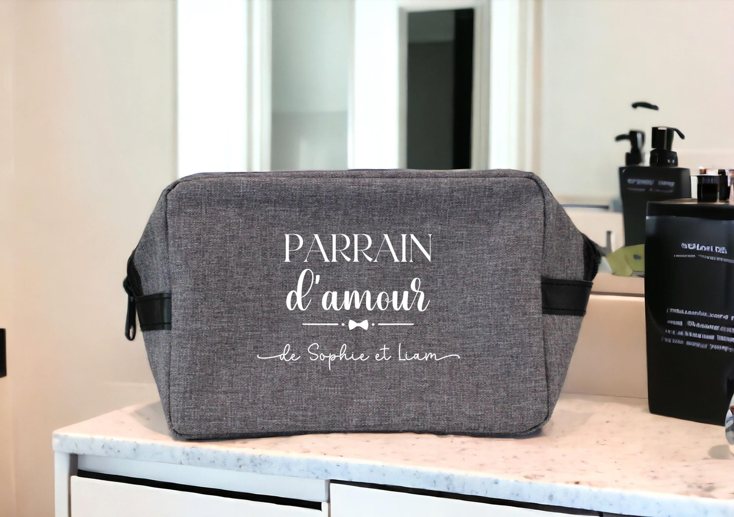 Trousse de Toilette Homme, Cadeau parrain, Cadeau personnalisé, Accessoire homme