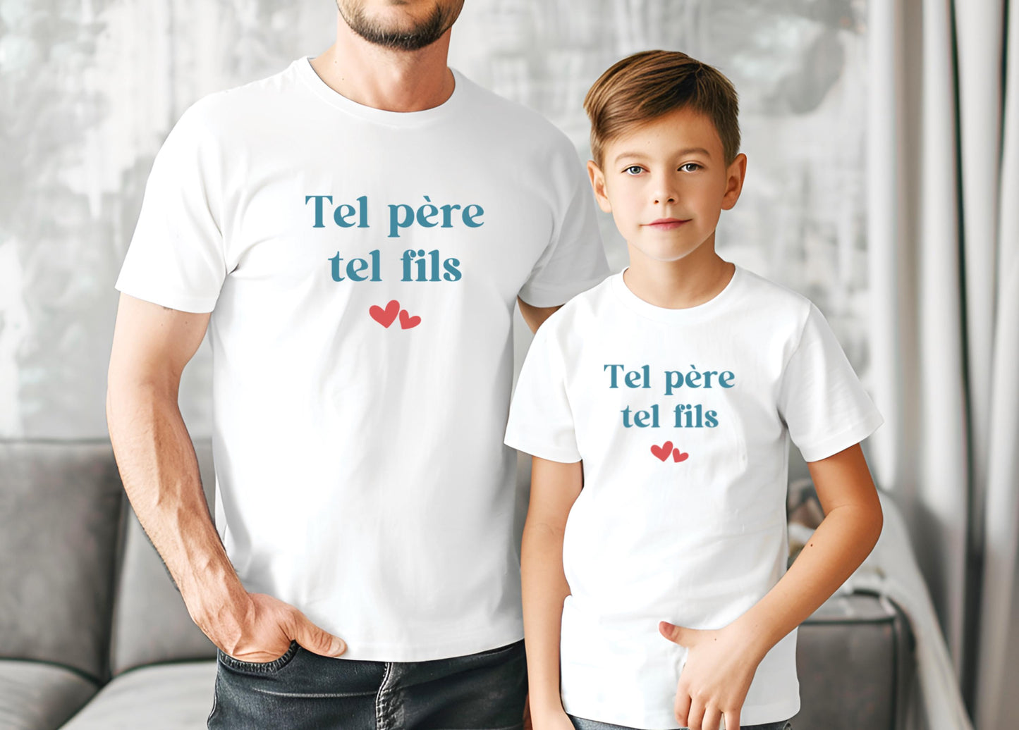 T-shirt assorti père et fils, Ensemble famille, Cadeau original