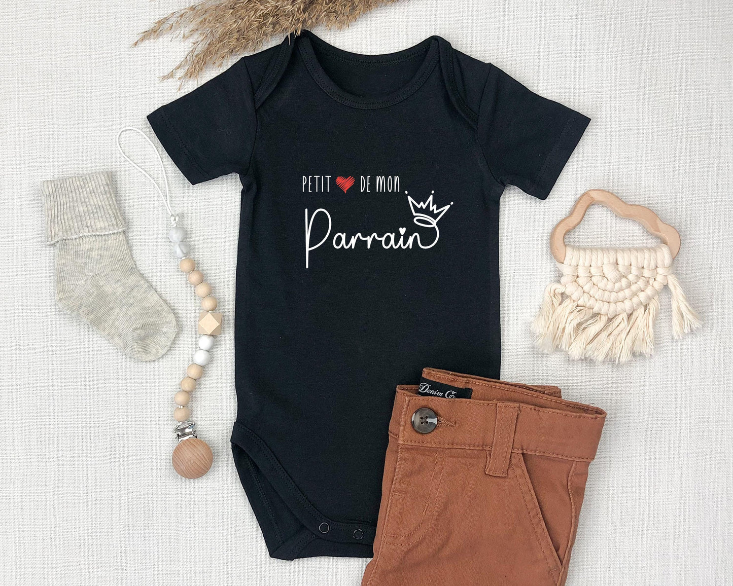 Cadeau de naissance personnalisé, Cadeau Parrain, Body personnalisé