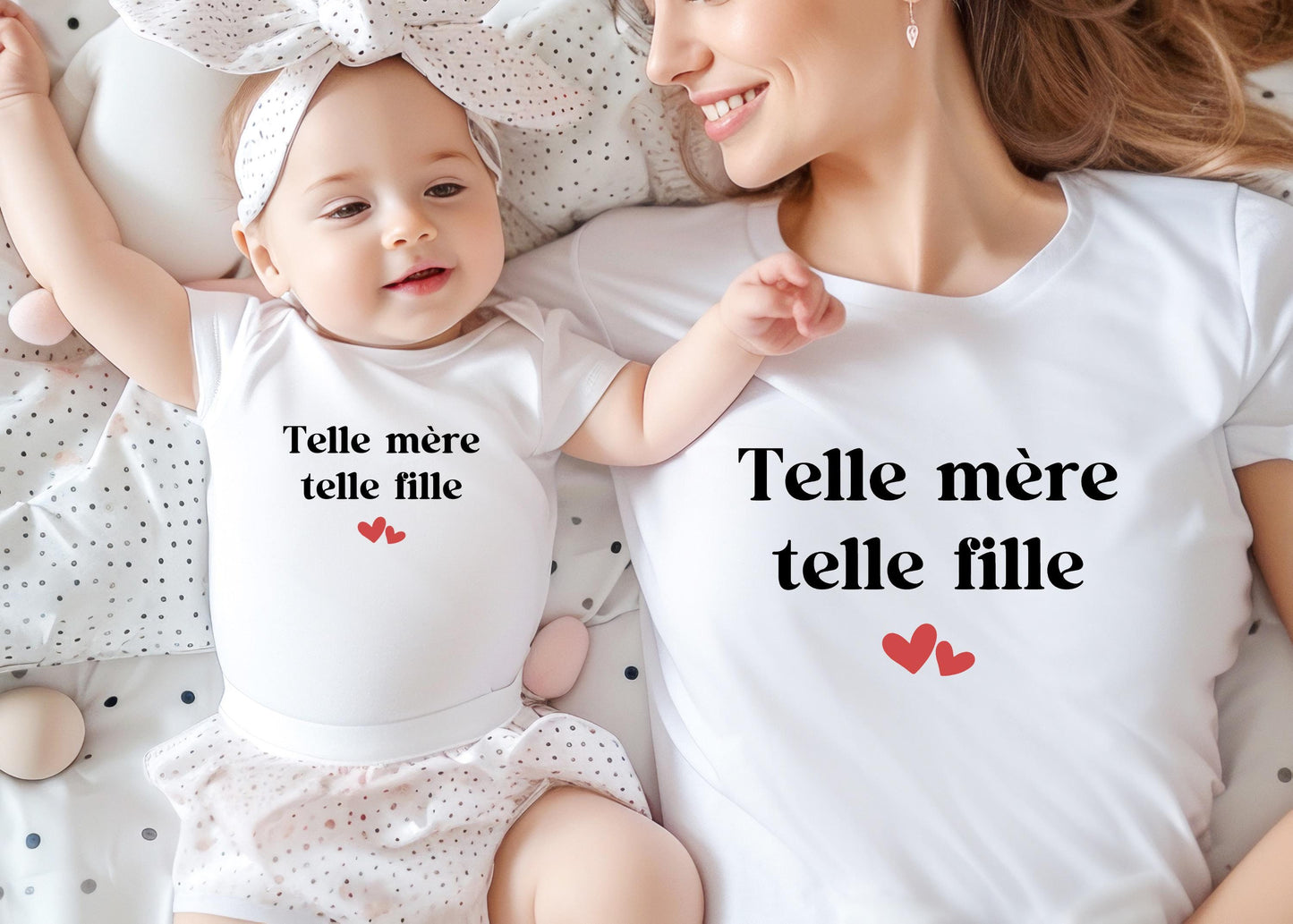 T-shirt assorti mère et fille, Ensemble famille, Cadeau original