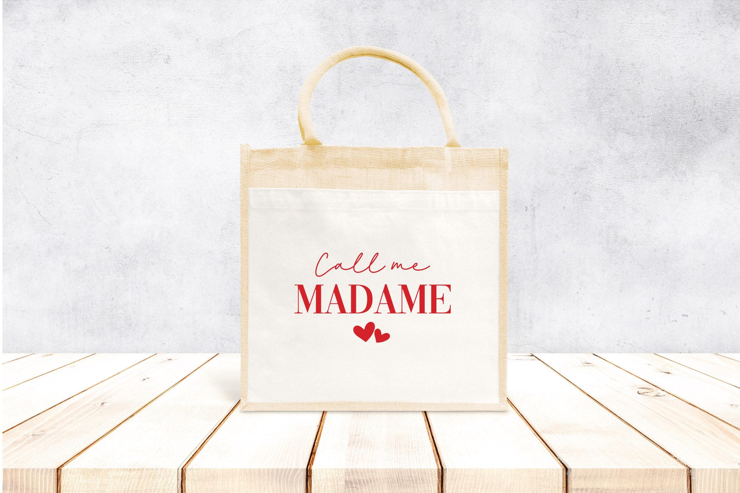 Sac en jute et coton personnalisé mariage, Sac fourre-tout Appelez moi madame, Sac evjf, Sac de la mariée, Cabas personnalisé mariage
