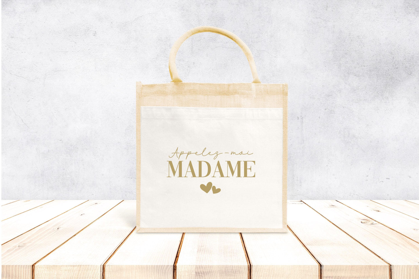 Sac en jute et coton personnalisé mariage, Sac fourre-tout Appelez moi madame, Sac evjf, Sac de la mariée, Cabas personnalisé mariage