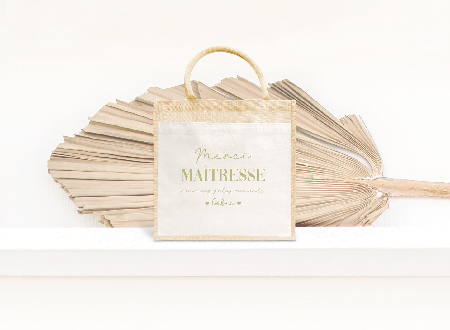 Sac en jute personnalisé, Prénom enfant, Cadeau nounou, Cadeau maîtresse, Cadeau ATSEM