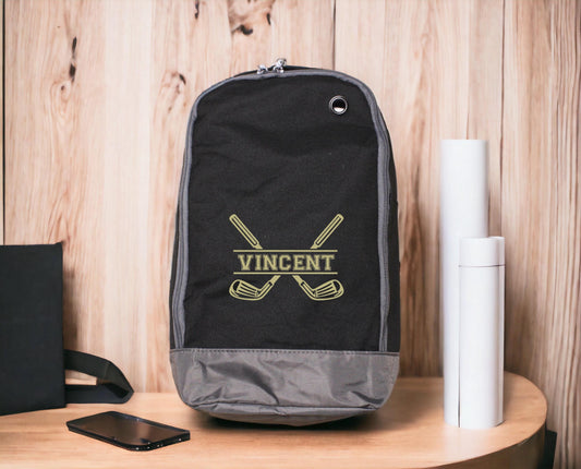 Sac chaussures golf personnalisé avec prénom, cadeau golfeur original