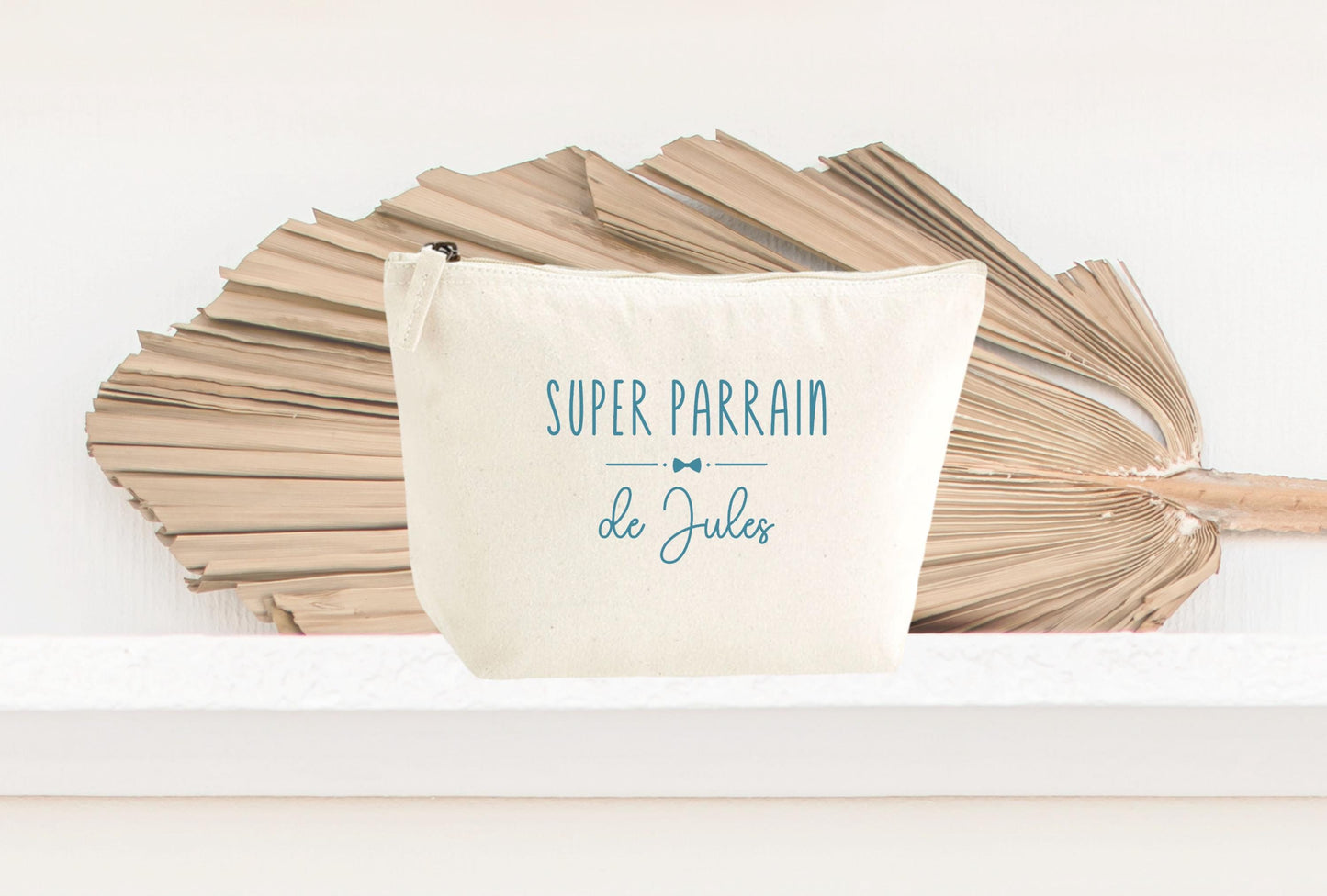 Trousse personnalisée Super Parrain, cadeau parrain original, pochette personnalisée homme