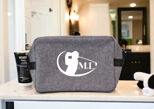 Trousse de toilette golf personnalisée avec initiales, cadeau golfeur original, accessoire golf, idée cadeau sport