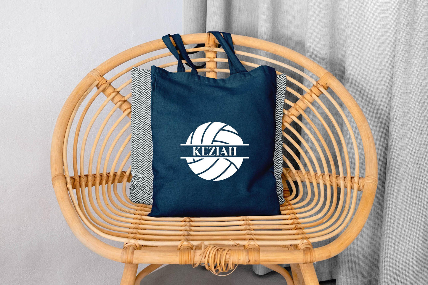 Tote Bag Volleyball avec Prénom Personnalisable, Cadeau volleyeur, Idée cadeau sportif