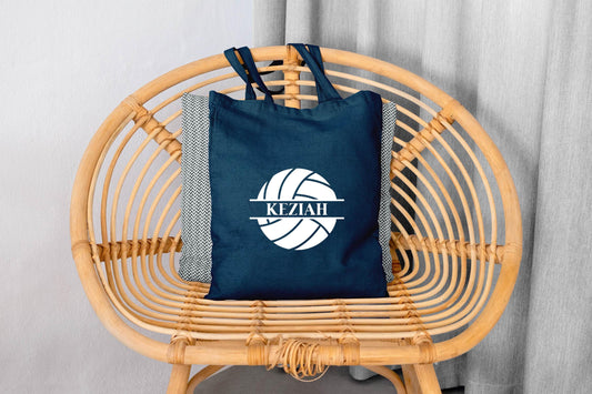 Tote Bag Volleyball avec Prénom Personnalisable, Cadeau volleyeur, Idée cadeau sportif