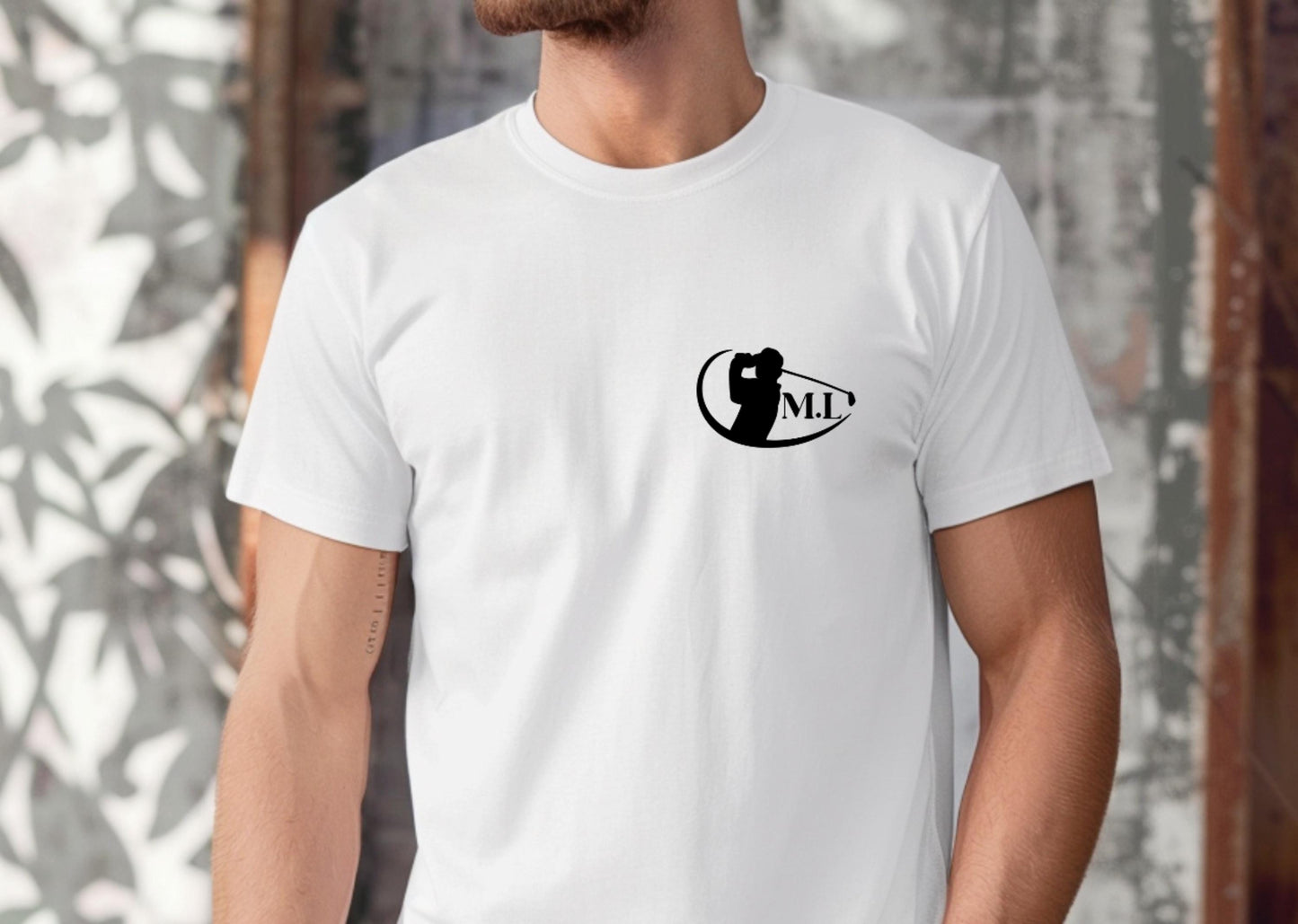 T-shirt golf personnalisé avec initiales, cadeau golfeur original
