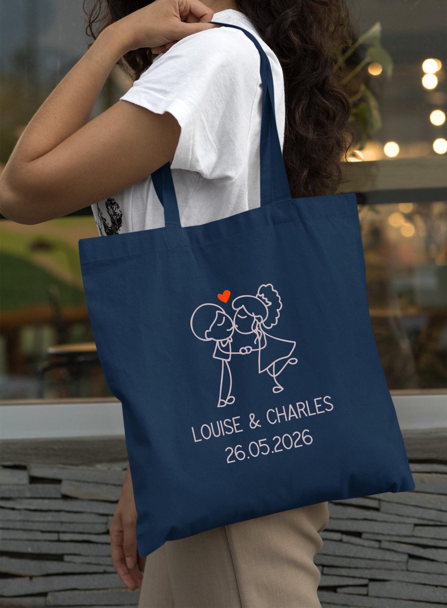 Tote bag Personnalisé en coton, Sac fourre-tout, Tote bag mariage, Tote bag EVJF